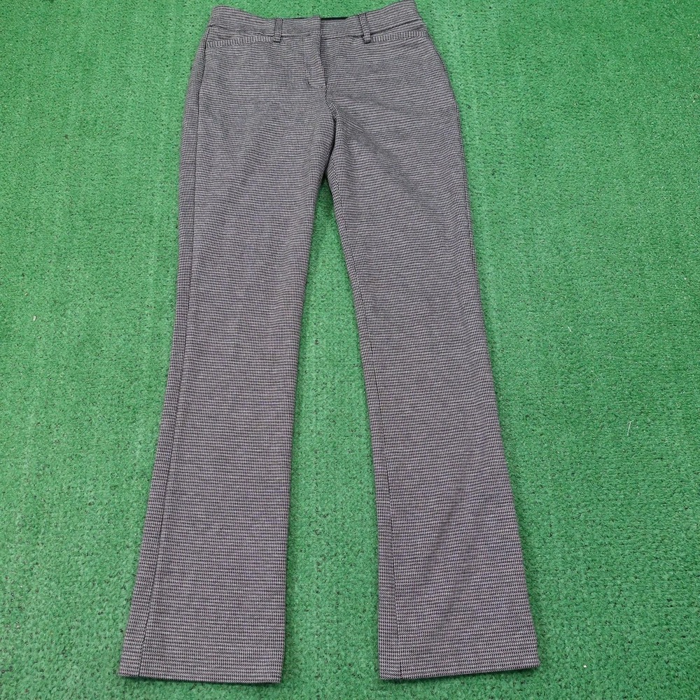 Express Pants Womens 0R Gray Columnist Barely Boot Mid Rise Check Stretch Twill